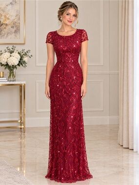 Red Sequin Maxi Dress